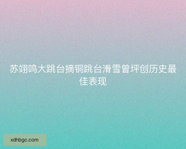 苏翊鸣大跳台摘铜跳台滑雪曾坪创历史最佳表现